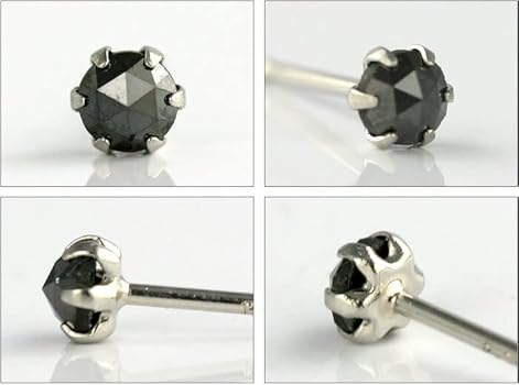 PT900ブラックダイヤモンドピアス0.35ct ローズカット　AAA片耳 Amazon | [ダイヤモンドワールド] レディース ジュエリー PT900